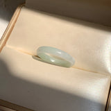 17mm A-Grade White Green Jadeite Slim Cut Ring Band No. 162598