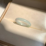 17mm A-Grade White Green Jadeite Slim Cut Ring Band No. 162598