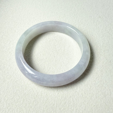54.6mm A-Grade Natural Lavender Jadeite Modern Round Bangle No.152065