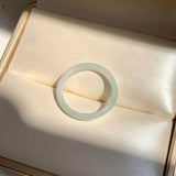 17mm A-Grade White Green Jadeite Slim Cut Ring Band No. 162598