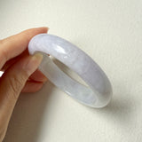 54.6mm A-Grade Natural Lavender Jadeite Modern Round Bangle No.152065