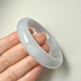 54.6mm A-Grade Natural Lavender Jadeite Modern Round Bangle No.152065