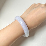 54.6mm A-Grade Natural Lavender Jadeite Modern Round Bangle No.152065