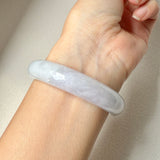54.6mm A-Grade Natural Lavender Jadeite Modern Round Bangle No.152065