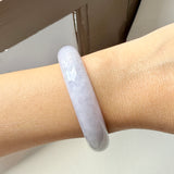 54.6mm A-Grade Natural Lavender Jadeite Modern Round Bangle No.152065
