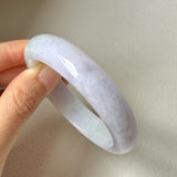 54.6mm A-Grade Natural Lavender Jadeite Modern Round Bangle No.152065