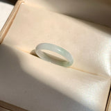 17mm A-Grade White Green Jadeite Slim Cut Ring Band No. 162599