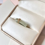 18.1mm A-Grade Natural Light Green Jadeite Ring with M.Petals Embellishment No.162324