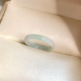 17mm A-Grade White Green Jadeite Slim Cut Ring Band No. 162600