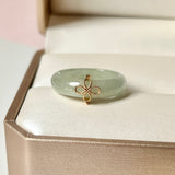 18.1mm A-Grade Natural Light Green Jadeite Ring with M.Petals Embellishment No.162324