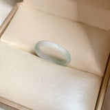 17mm A-Grade White Green Jadeite Slim Cut Ring Band No. 162600