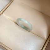 17mm A-Grade White Green Jadeite Slim Cut Ring Band No. 162600