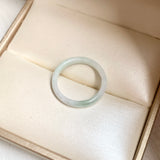 17mm A-Grade White Green Jadeite Slim Cut Ring Band No. 162600