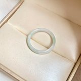 17mm A-Grade White Green Jadeite Slim Cut Ring Band No. 162600