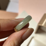 18.1mm A-Grade Natural Light Green Jadeite Ring with M.Petals Embellishment No.162324