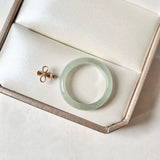 18.1mm A-Grade Natural Light Green Jadeite Ring with M.Petals Embellishment No.162324