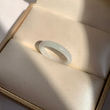 17.1mm A-Grade White Green Jadeite Slim Cut Ring Band No. 162601