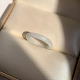 17.1mm A-Grade White Green Jadeite Slim Cut Ring Band No. 162601
