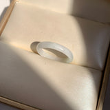 17.1mm A-Grade White Green Jadeite Slim Cut Ring Band No. 162601