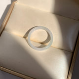 17.1mm A-Grade White Green Jadeite Slim Cut Ring Band No. 162601
