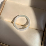 17.1mm A-Grade White Green Jadeite Slim Cut Ring Band No. 162601