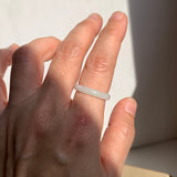 17.1mm A-Grade White Green Jadeite Slim Cut Ring Band No. 162601