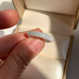 17.1mm A-Grade White Green Jadeite Slim Cut Ring Band No. 162601
