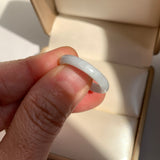 17.1mm A-Grade White Green Jadeite Slim Cut Ring Band No. 162601