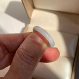 17.1mm A-Grade White Green Jadeite Slim Cut Ring Band No. 162601