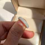 17.1mm A-Grade White Green Jadeite Slim Cut Ring Band No. 162601