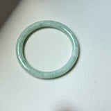 59.2mm A-Grade Natural Moss On Snow Jadeite Traditional Round Bangle No.152070