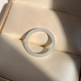 17.1mm A-Grade White Green Jadeite Slim Cut Ring Band No. 162602