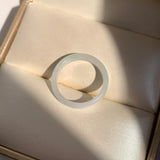 17.1mm A-Grade White Green Jadeite Slim Cut Ring Band No. 162602
