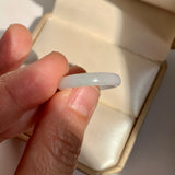 17.1mm A-Grade White Green Jadeite Slim Cut Ring Band No. 162602