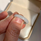17.1mm A-Grade White Green Jadeite Slim Cut Ring Band No. 162602