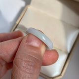 17.1mm A-Grade White Green Jadeite Slim Cut Ring Band No. 162602