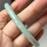 59.2mm A-Grade Natural Moss On Snow Jadeite Traditional Round Bangle No.152070
