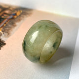 19.3mm A-Grade Natural Floral Yellowish Green Jadeite Abacus Band No.161588