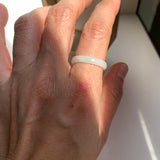 17.1mm A-Grade White Green Jadeite Slim Cut Ring Band No. 162602