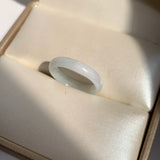 17.1mm A-Grade White Green Jadeite Slim Cut Ring Band No. 162602