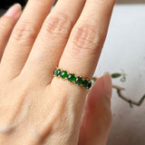 16.2mm Icy A-Grade Natural Imperial Green Jadeite Colour Galore Ring No.162621