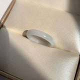 17.1mm A-Grade White Green Jadeite Slim Cut Ring Band No. 162602