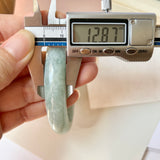 58mm A-Grade Natural Light Green Jadeite Modern Round Bangle with M.Petals Embellishment No.151975