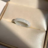 17.1mm A-Grade White Green Jadeite Slim Cut Ring Band No. 162602