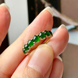 16.2mm Icy A-Grade Natural Imperial Green Jadeite Colour Galore Ring No.162621