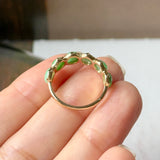 16.4mm A-Grade Natural Moss On Snow Jadeite Colour Galore Ring No.162620