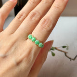 16.4mm A-Grade Natural Moss On Snow Jadeite Colour Galore Ring No.162620