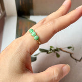 16.4mm A-Grade Natural Moss On Snow Jadeite Colour Galore Ring No.162620