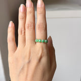 16.4mm A-Grade Natural Moss On Snow Jadeite Colour Galore Ring No.162620