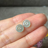 Icy A-Grade Natural Steel Blue Jadeite Donut Pair No.180941